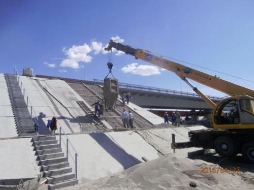 Progress of work of Company "OHL ZS" JSC lot 8 (bridge over the river Ili km 283). June 2016.