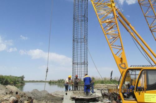 Progress of work of Company "OHL ZS" JSC lot 8 (bridge over the river Ili km 283). August 2014.