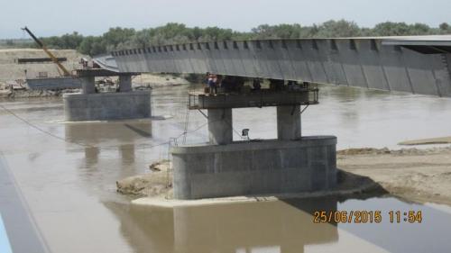 Progress of work of Company "OHL ZS" JSC lot 8 (bridge over the river Ili km 283). July 2015.