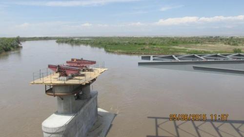 Progress of work of Company "OHL ZS" JSC lot 8 (bridge over the river Ili km 283). July 2015.