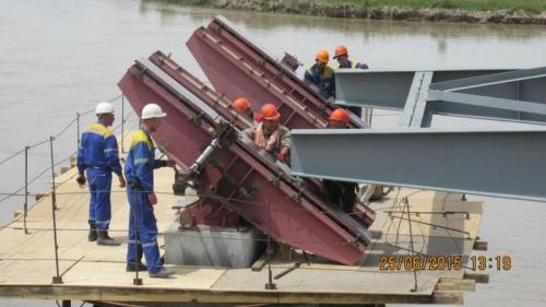 Progress of work of Company "OHL ZS" JSC lot 8 (bridge over the river Ili km 283). July 2015.