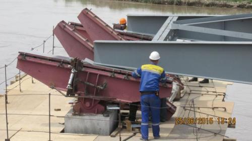 Progress of work of Company "OHL ZS" JSC lot 8 (bridge over the river Ili km 283). July 2015.