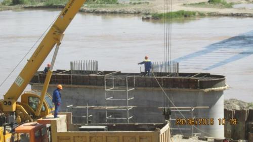 Progress of work of Company "OHL ZS" JSC lot 8 (bridge over the river Ili km 283). July 2015.