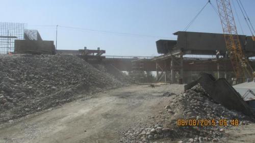 Progress of work of Company "OHL ZS" JSC lot 8 (bridge over the river Ili km 283). August 2015.