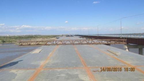 Progress of work of Company "OHL ZS" JSC lot 8 (bridge over the river Ili km 283). September 2015.