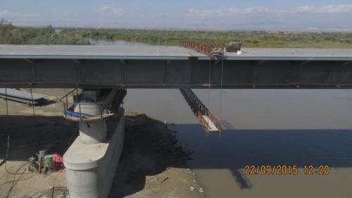 Progress of work of Company "OHL ZS" JSC lot 8 (bridge over the river Ili km 283). September 2015.