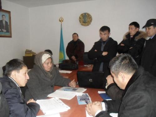 18.01.11. Meeting with the owners, who are not satisfied with evaluation in Tortkol village (Ordabassy district)