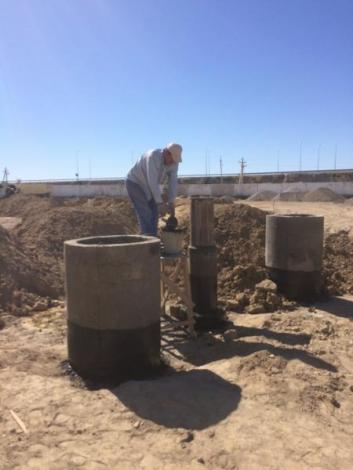 Leaching cesspool for 50 m3 out of reinforced concrete rings d=0.70 m 