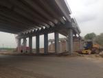 Installation of  T-beams at overpass (PK 636)