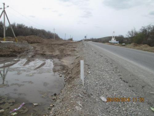 Км 593, ПК 394. Работы по земляному полотну и дорожной одежде не выполняются