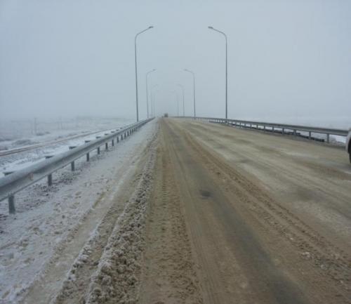 Roughing of carriageway with deicing agent (DA) at PK685+00