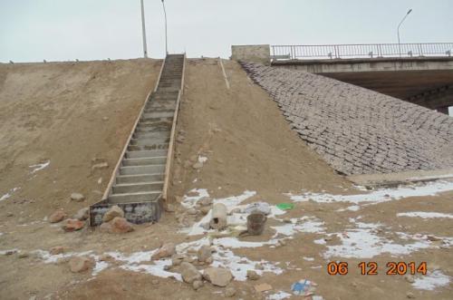 In-situ concrete of staircase at interchange Shirkeili