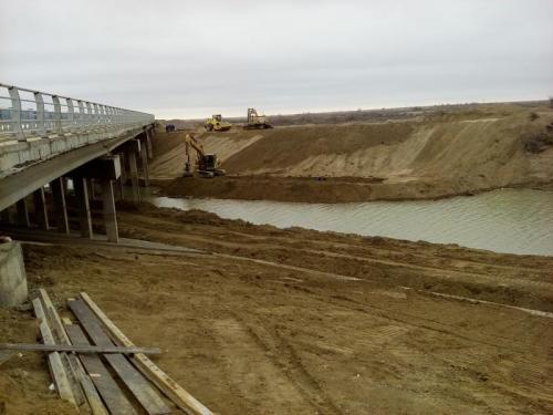 Bridge No.12. SP 459+86. Strengthening of channel bed Shirkeyli 