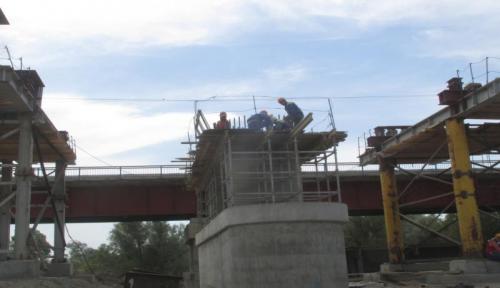 Progress of work of Company "OHL ZS" JSC lot 8 (bridge over the river Ili km 283). June 2015.