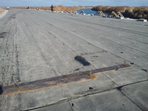 Bridge No.1 PK 570+80. Construction of surface waterproofing “Technoelastmost” at span No.3