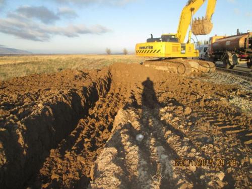 PK138-PK125. Darainage ditches works along the road. Right side.   