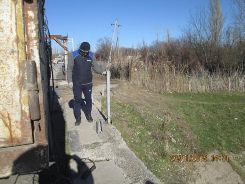 PK0+00, km 632. Old bridge over the river Arys. Condition of metal guardrails.    