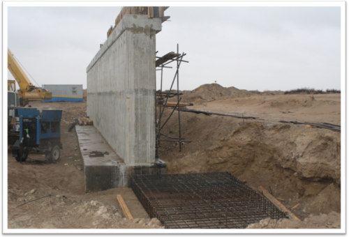 PK 17+10 support #1 Reinforcement of backwall foundation 