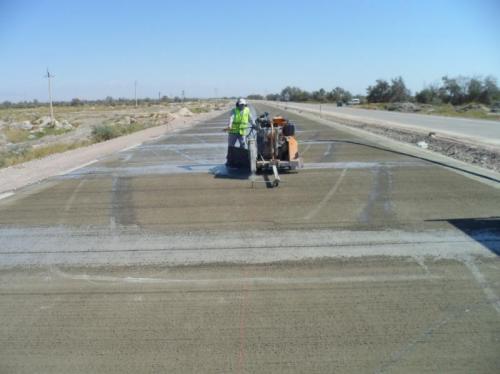 PK 135 Concrete Pavement First Joint Cut