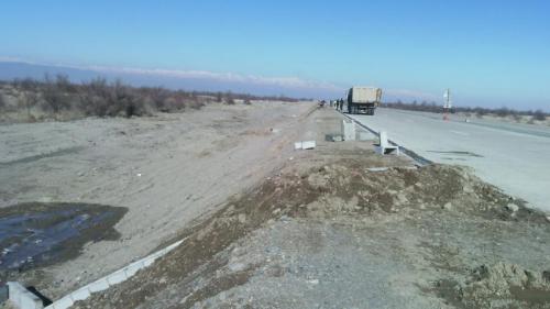 PK 176  Concrete drainage channels down embankment side slope.   Works