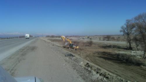 PK 176  Concrete drainage channels down embankment side slope.   Works