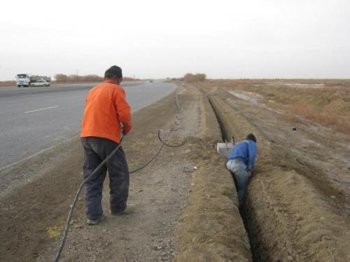 Installation of electric cable, PK 405 