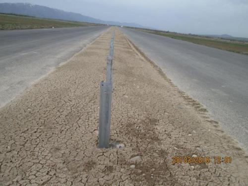 PK 278 – PK 273. Guardrail works were suspended due to non-compliance of the material