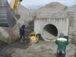 Pipe Culvert PK 136+02,compaction of bed material for inlet