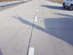 Temporary road marking at pk 157+00 LHS